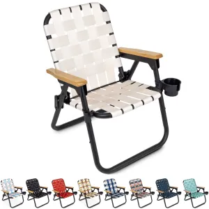GoSports Outdoors WOVN Premium Beach & Camping Chair - NATURAL