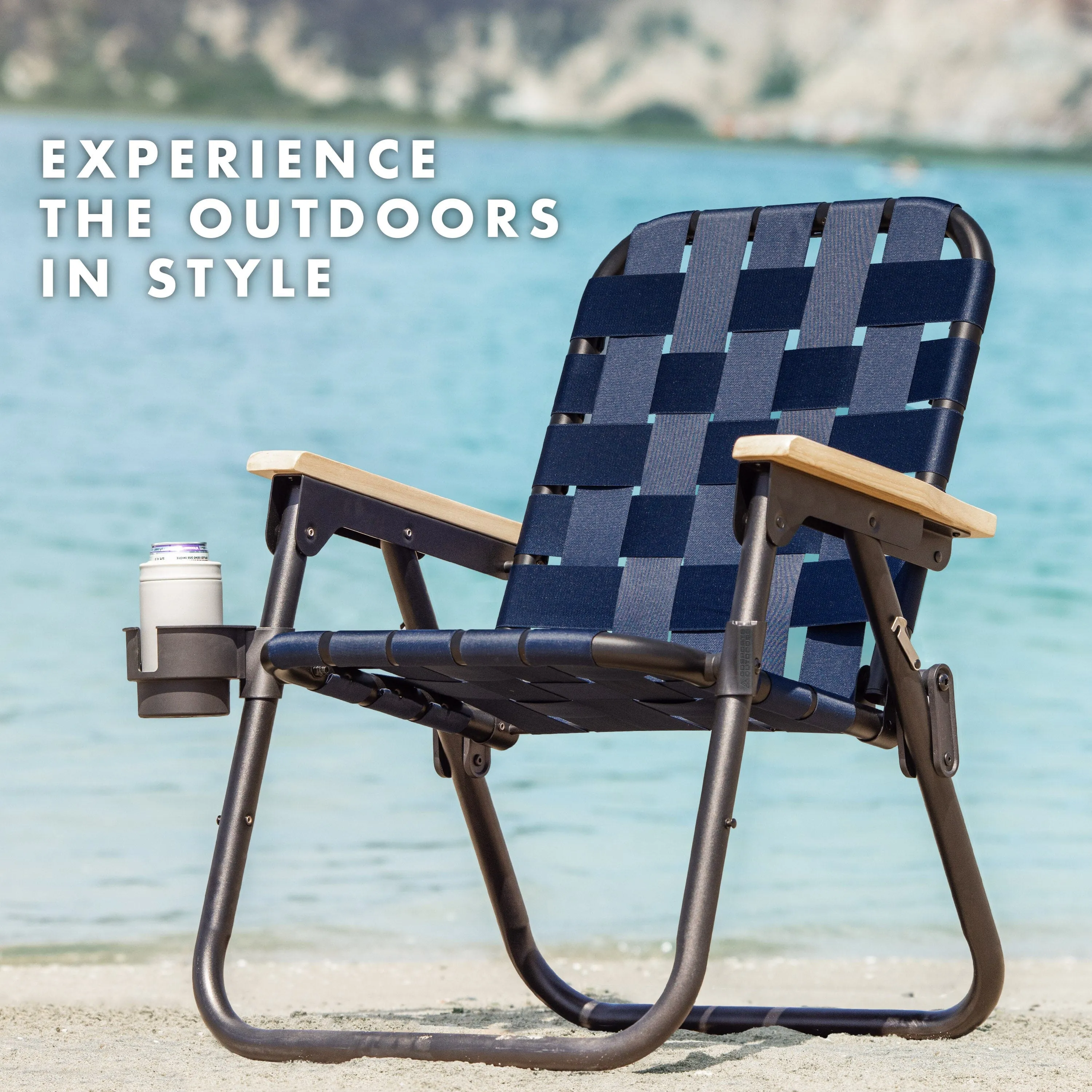GoSports Outdoors WOVN Premium Beach & Camping Chair - NAVY