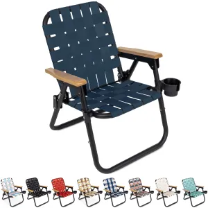 GoSports Outdoors WOVN Premium Beach & Camping Chair - NAVY