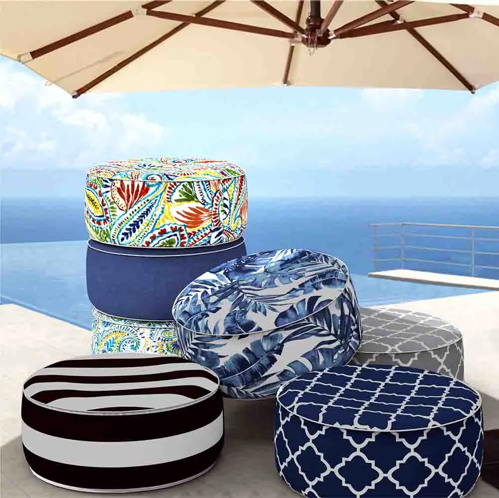 Inflatable Ottoman Geomentry Grey LVTXIII Outdoor
