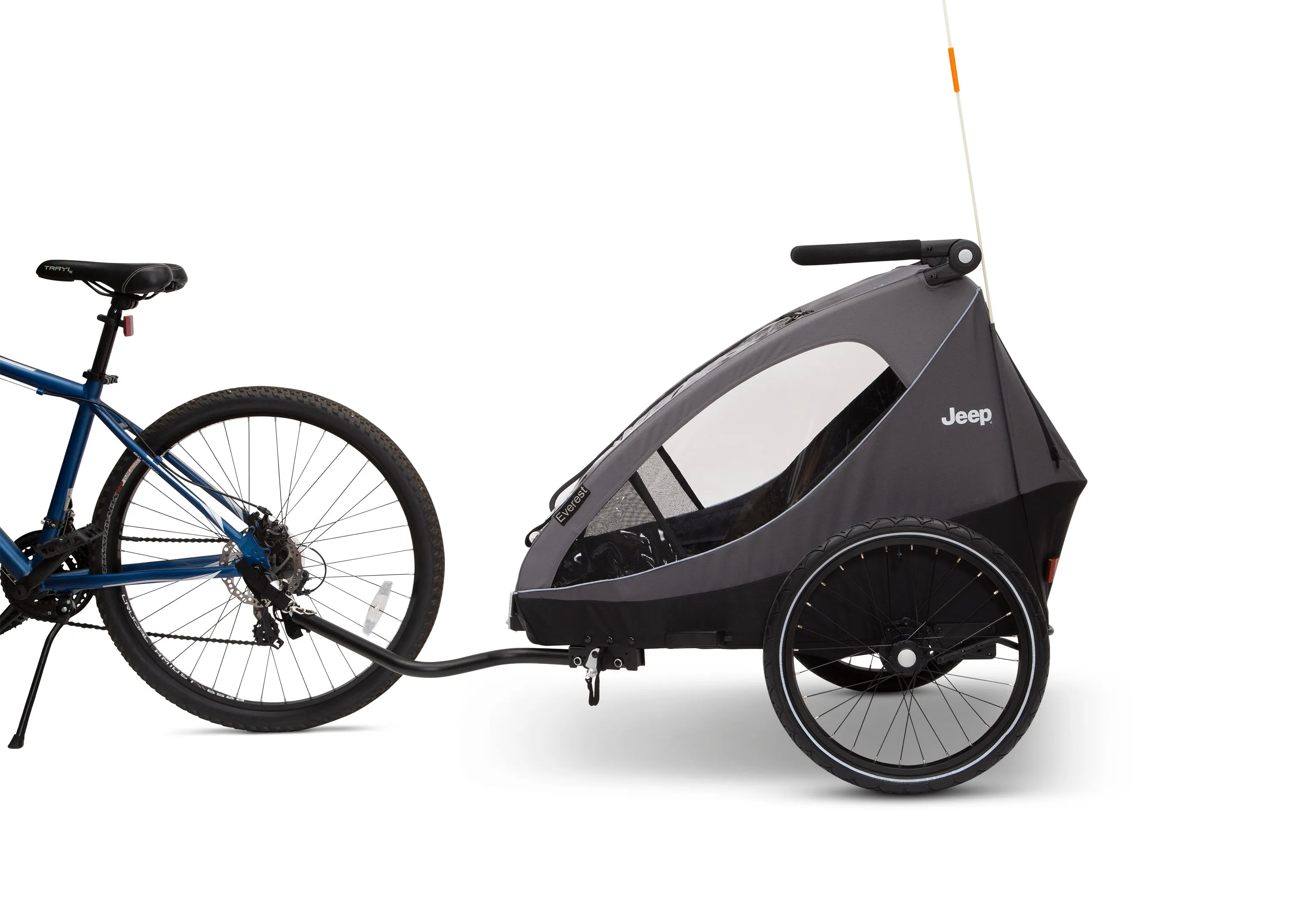 Jeep Everest 2-in-1 Child Bike Trailer and Stroller for 2 Kids