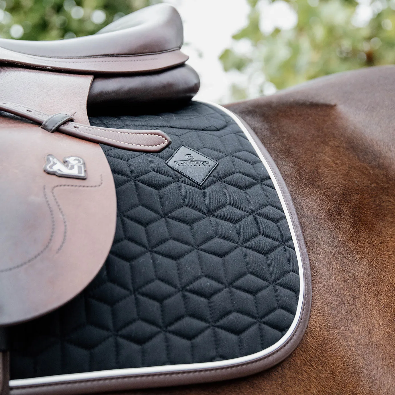 Kentucky Horsewear Skin Friendly Star Quilt Jumping Saddle Cloth - Black
