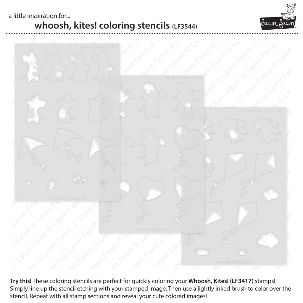 LAWN FAWN: Whoosh, Kites! | Coloring Stencil