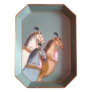 Metal Tray Mineral Horses